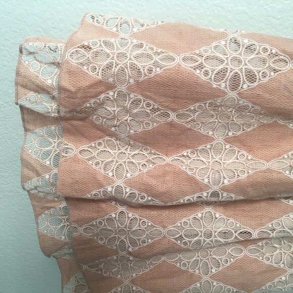 Pink Lace Dress Boho V-neck A-line Small American Rag Sleevless - Picture 11 of 15